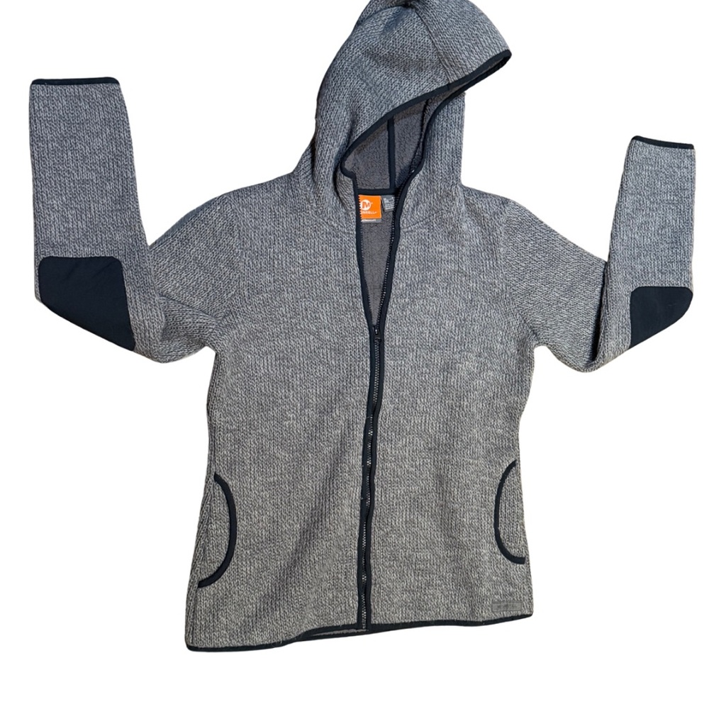 Merrell Womens Zip Up Hoodie‎ Jacket Gray Fleece Hooded Outdoor Size M